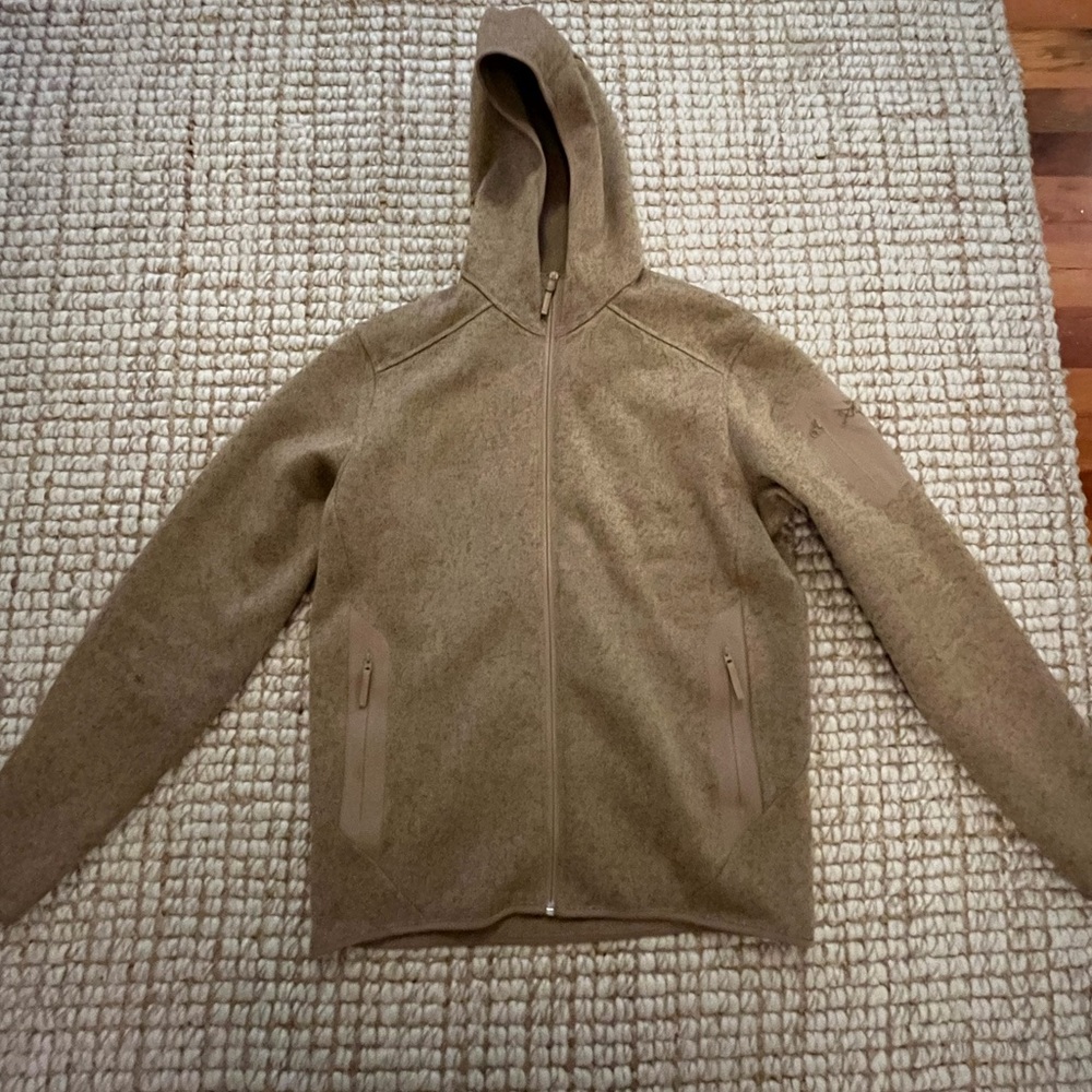 Men's Brown Hooded Jacket-color SAND